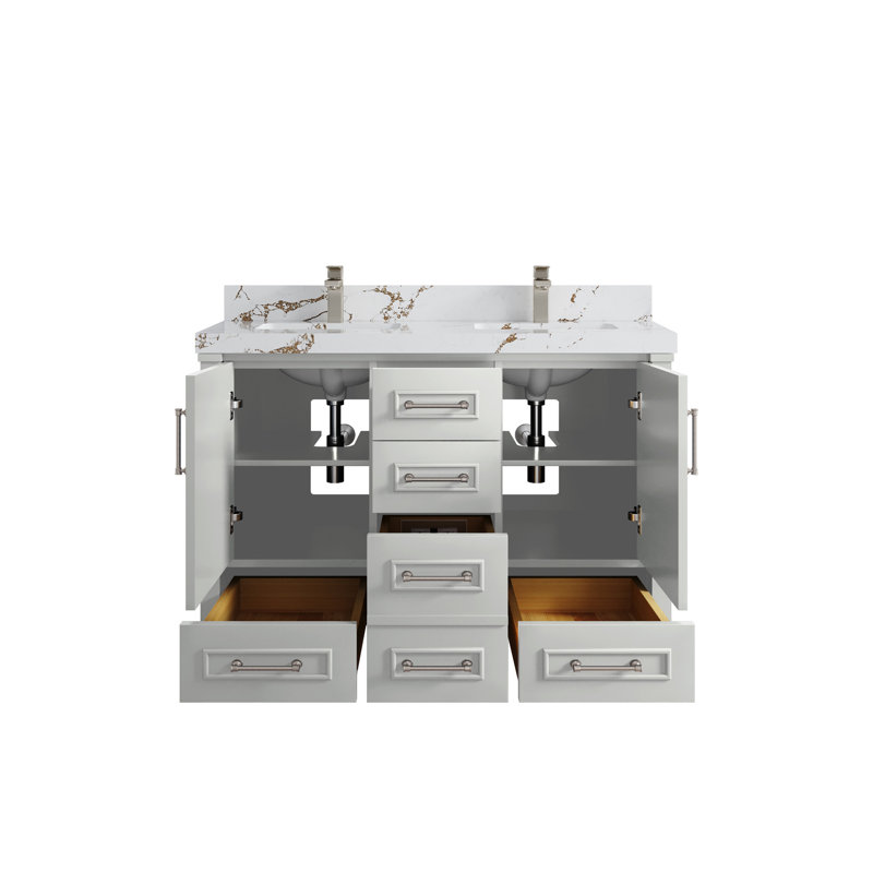 Aberdeen X P 22 po De meuble-lavabo double D, Brun Viola, Gris Coventry