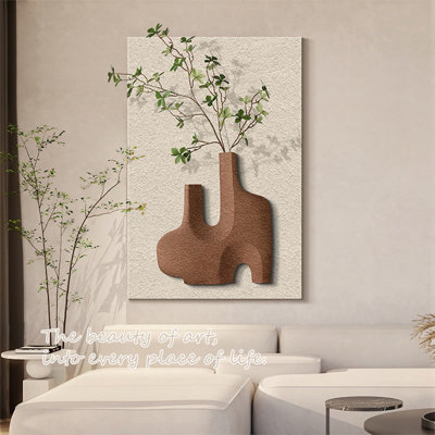 Art mural rectangulaire rouille sur toile verte