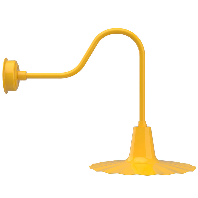 Luminaire de grange d’extérieur à del Iris, H 7,5 po x l 20 po x P 20 po, Jaune
