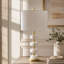 Lampe de table 13 x 13 x 26 pouces avec corps en marbre