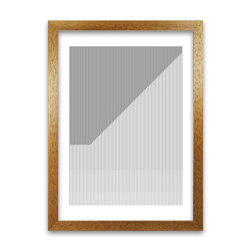 Simple Black And White Bauhaus - Print, Oak Frame, 42cm H x 30cm W x 3cm D