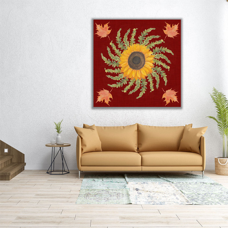 Automne floral I - reproduction d'art sur toile, H 12 po x l 12 po