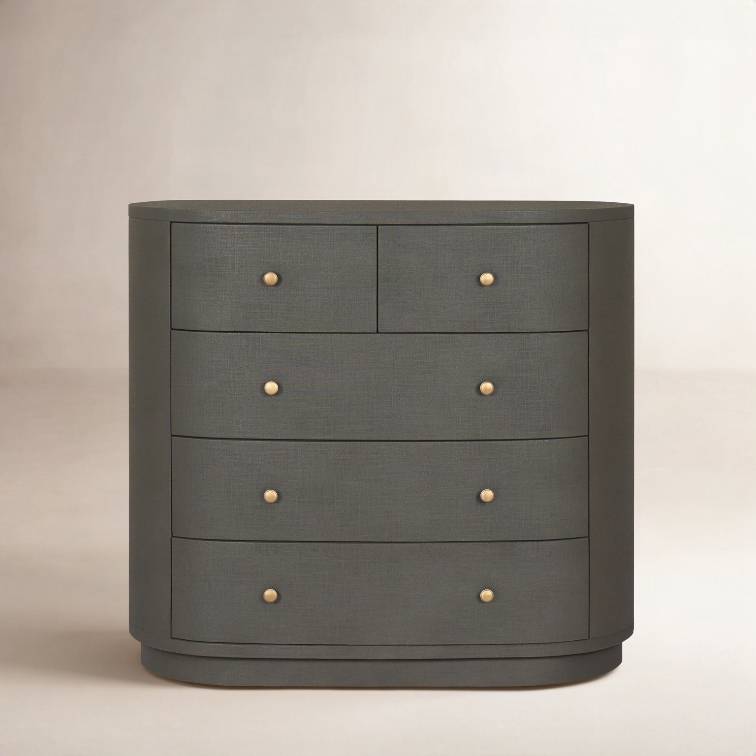 Mandola 40" Mahogany Dresser, Dark Green Lacquered Linen