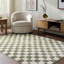 Machine Washable Shaggy Boho Grass Green Area Rug-222900621