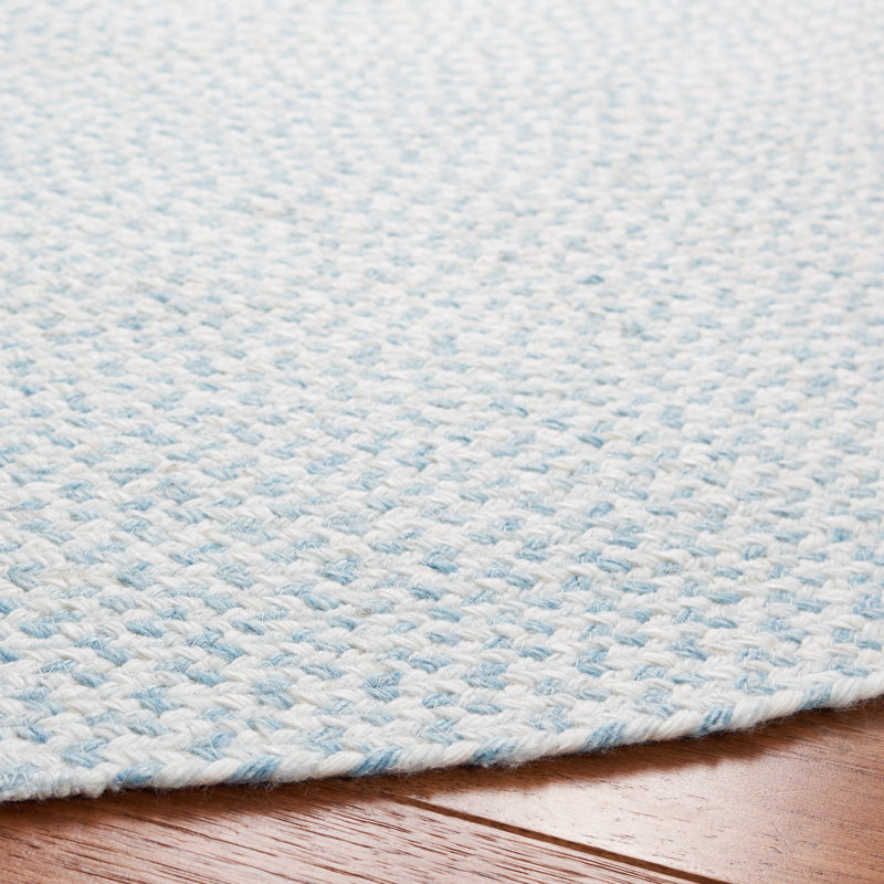 Wallick Hand Woven Performance Abstract Rug, Round 4'
