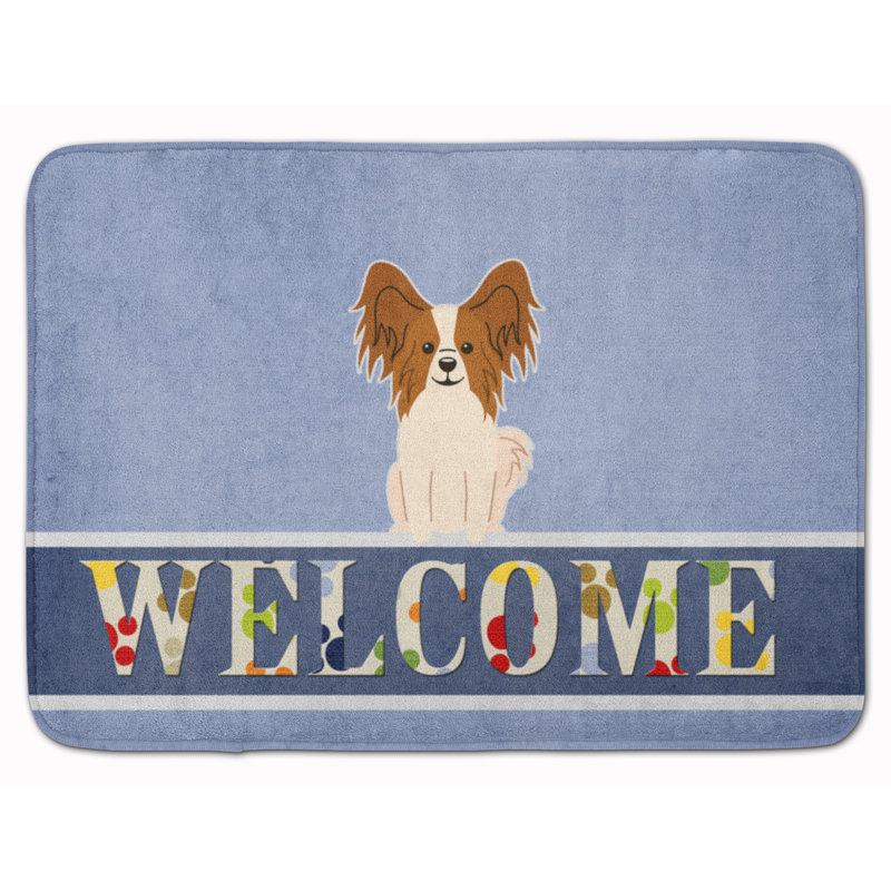 Tapis pour salle de bain Papillon, Rouge / blanc