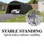 Abri de voiture portable, garage/abri de voiture entièrement fermé avec structure en acier galvanisé, gris foncé