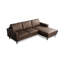 3 Seater Fabric and Leather Corner Sofa-1987631413-1987631419