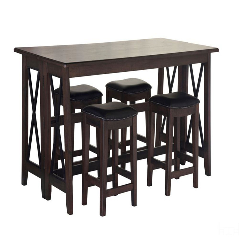 Drop Leaf Table W/ 4 Stools