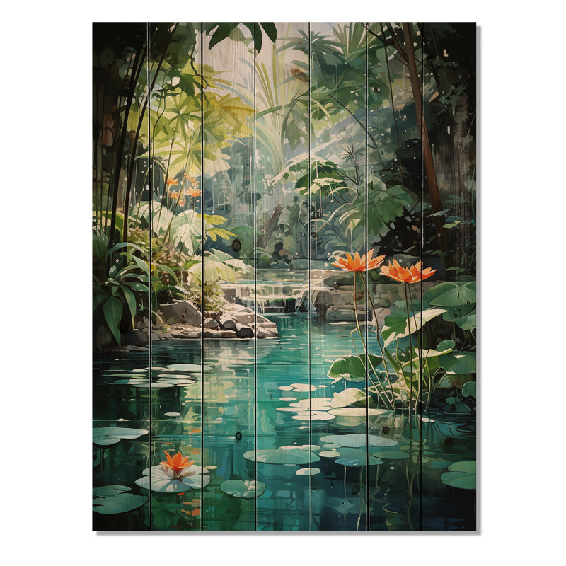 Panneaux de décoration murale Chaniah - Paysages en bois, H 32 po x l 24 po