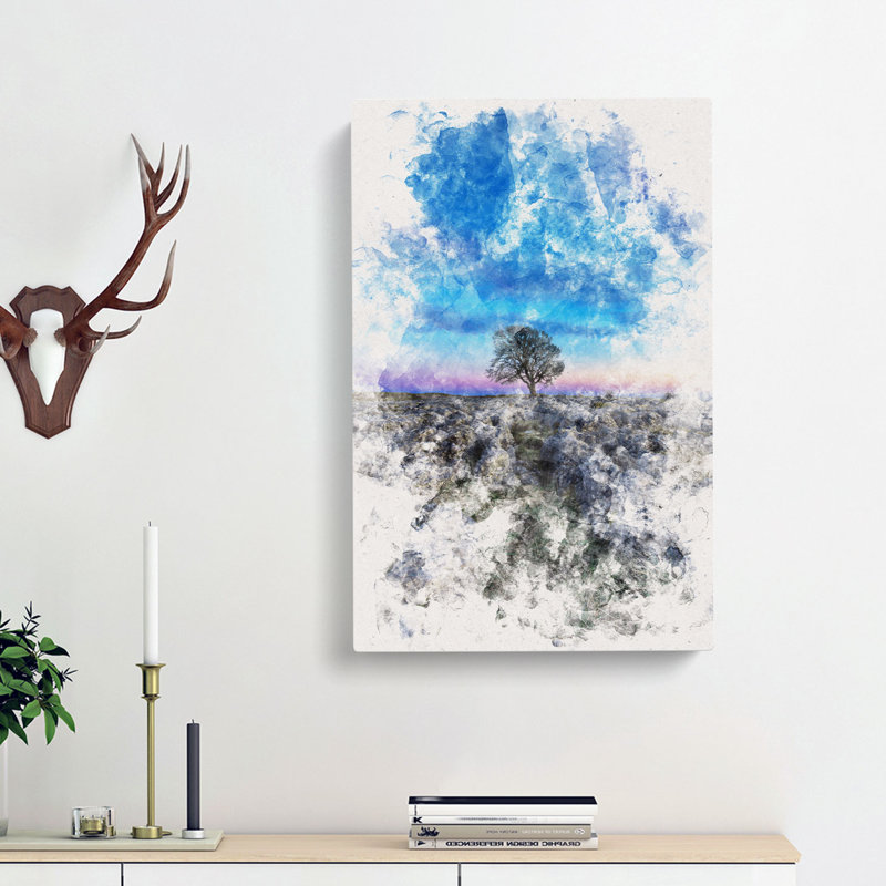 Tree Under a Purple Sky - Wrapped Canvas, 91cm H x 60cm W x 3cm D