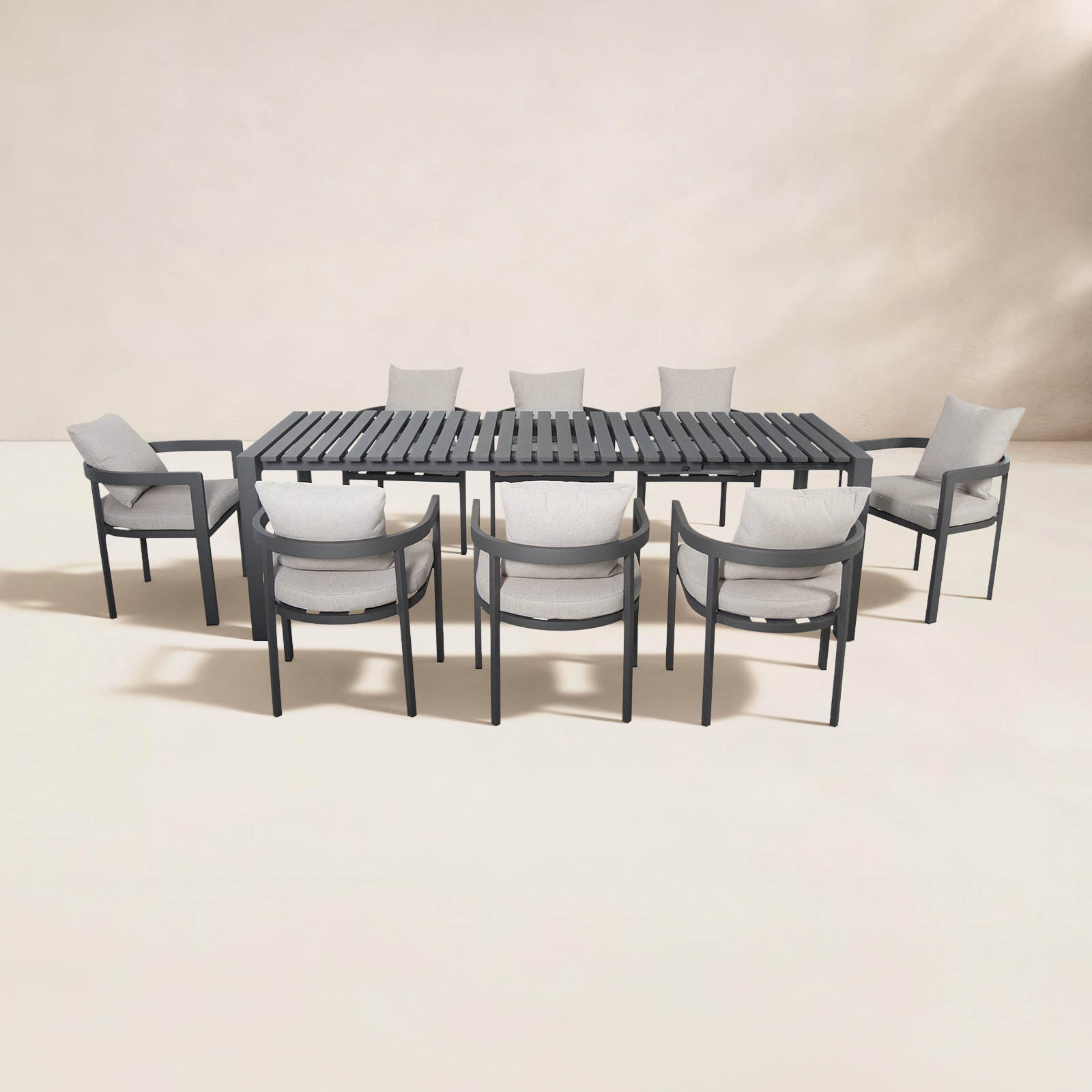 Windcrest 93" Patio Dining Set, Beige