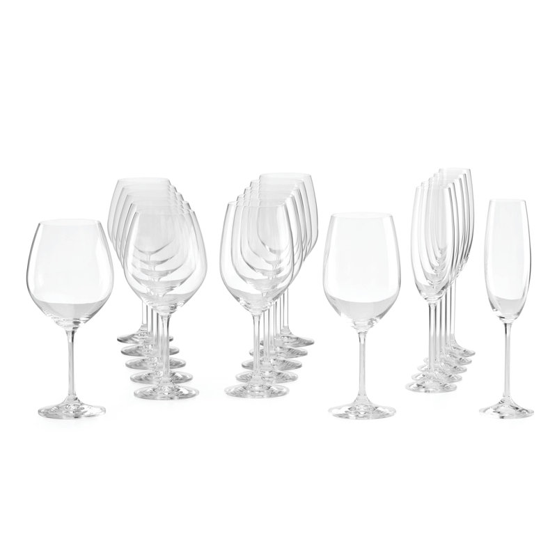 Tuscany Classics 18 Piece Crystal Assorted Stemware Set