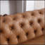 Canapé Chesterfield classique en similicuir brun-98552540