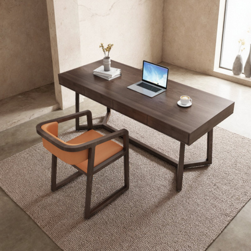 Modern minimalist style desk and chair set, Tan
