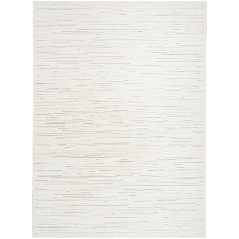 Tapis d'intérieur moderne ivoire Ebern Designs Prasun, Rectangle 3 pi 11 po x 5 pi 11 po