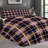 Premium Flannel Lightweight Blanket & 2 Pillow Shams Set with Purple & Black Plaid with Golden-Yellow Accents, Ultra-Soft & Warm Cozy Bedding Set for All-Season, 60" x 80" Blanket + 2 Pillowcases Anti-Pilling & Machine Washable(Set of 3)