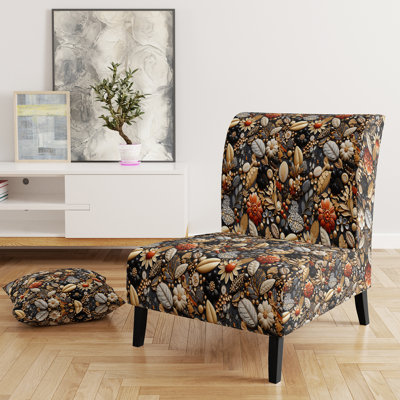 Fauteuil de chambre d'appoint rembourré bohémien et éclectique Black Jewerly Boho Chic I