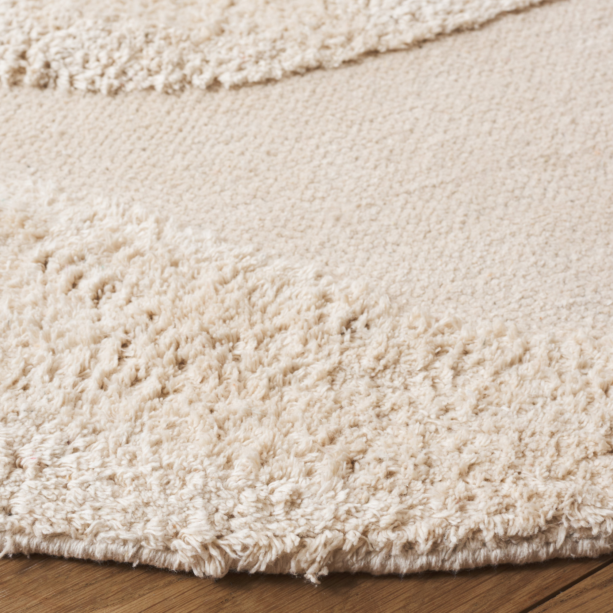 Moura Handmade Recycled Cotton Ivory Rug, Round 6'