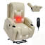 Fauteuil inclinable en polyuréthane PU à position infinie avec massage par vibration 8 points, chauffage lombaire, charge USB et porte-gobelets pour personnes âgées-33385107