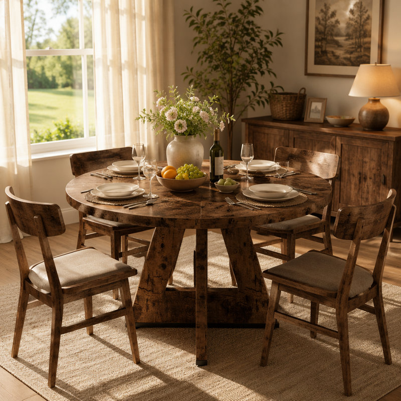 Table de salle à manger, Brun rustique