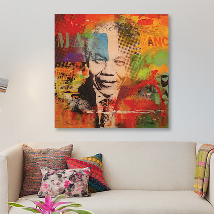 « mandela », impression sur toile, H 12 po x l 12 po x P 1,5 po, Pas de tapis, Toile tendue