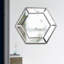 Miroir mural hexagonal 20 po x 18 po avec design contemporain en verre, miroir décoratif pour le salon, l'entrée, la chambre à coucher, vertical ou horizontal-21281895