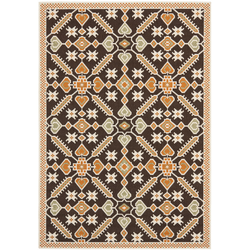 Tapis d'intérieur / extérieur à motif géométrique Northpoint Performance, Rectangle 6 pi 7 po x 9 pi 6 po