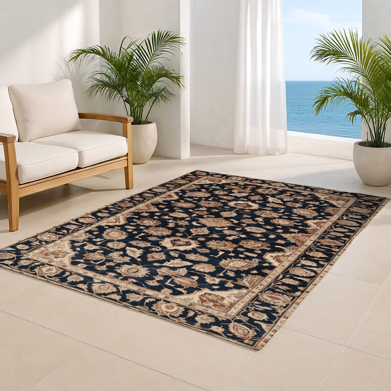 Tapis d'intérieur et d'extérieur gris Persian, Rectangle 5 pi x 7 pi