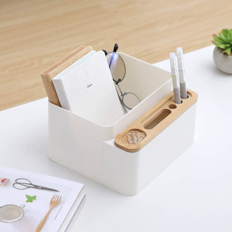 Boîte de rangement de bureau Porte-stylo à crayons Organisateur de pinceaux de maquillage pour fournitures de bureau, coiffeuse, maison