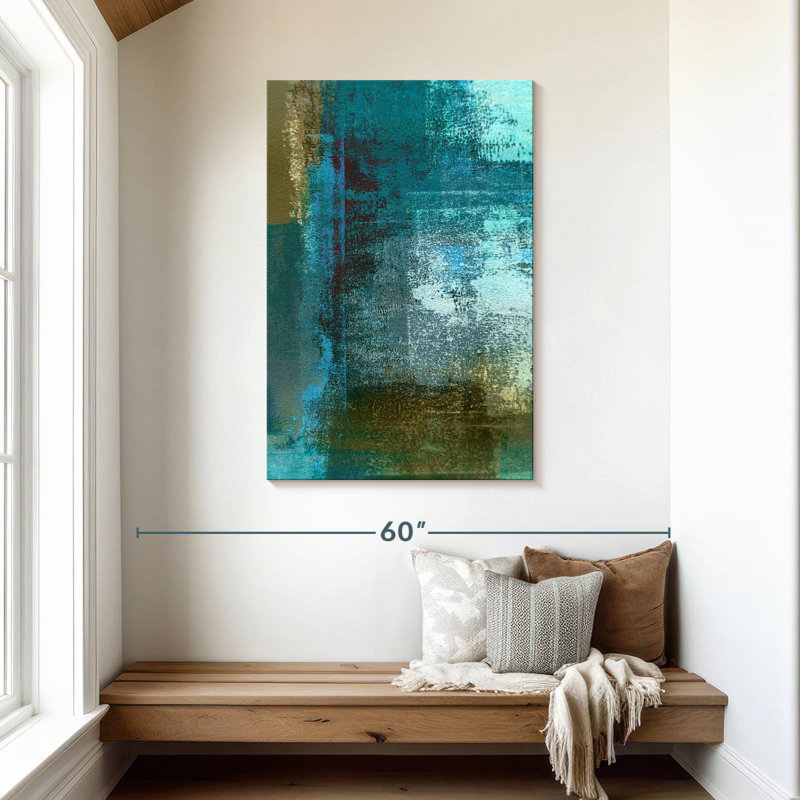 Avery Blue And Brown Abstract, 45" H x 30" W