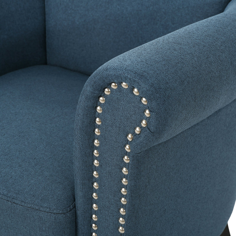 Fauteuil club en tissu bleu marine Tempting