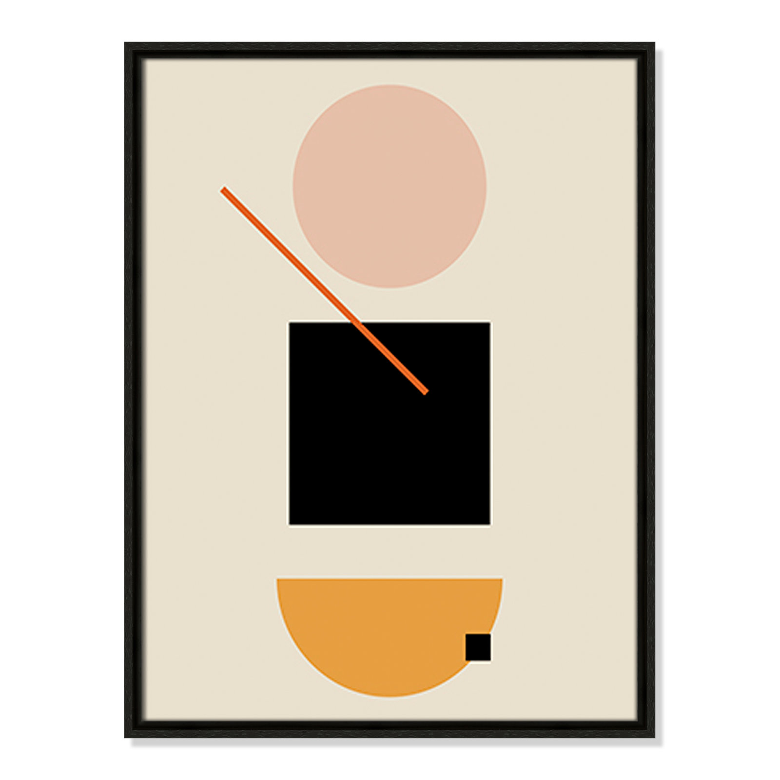 Simple Shapes Print, Espresso Framed, 25.5" H x 19.5" W x 2" D