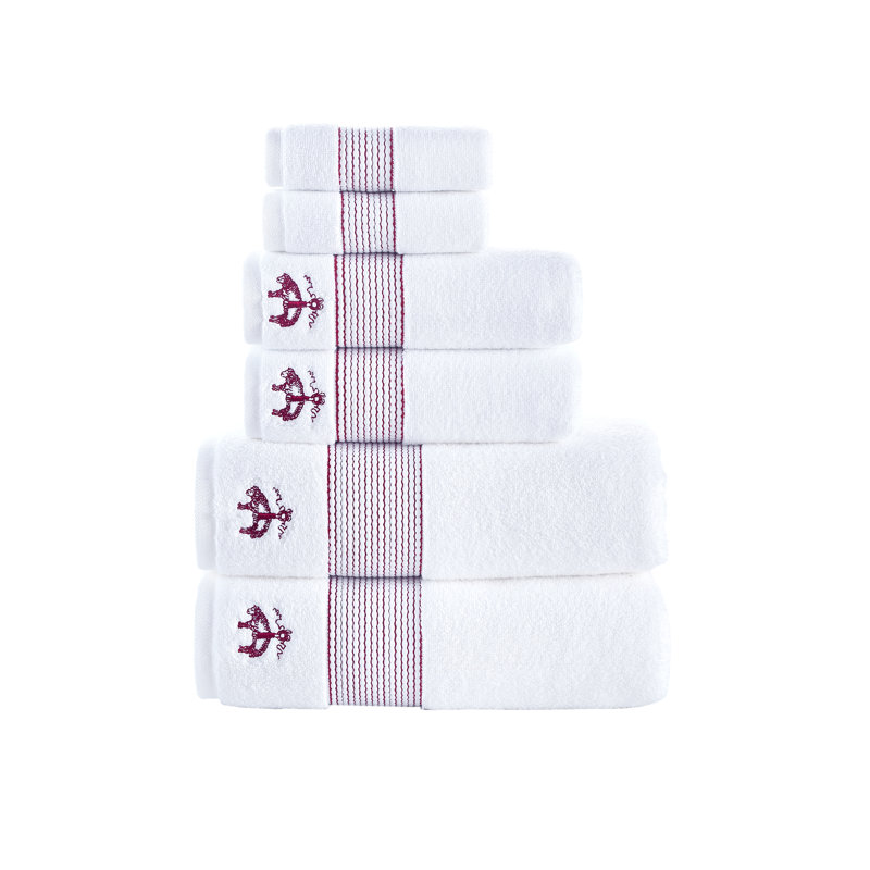 Turkish Cotton Midweight Jacquard Mulit-Size Set, Scarlet Sage
