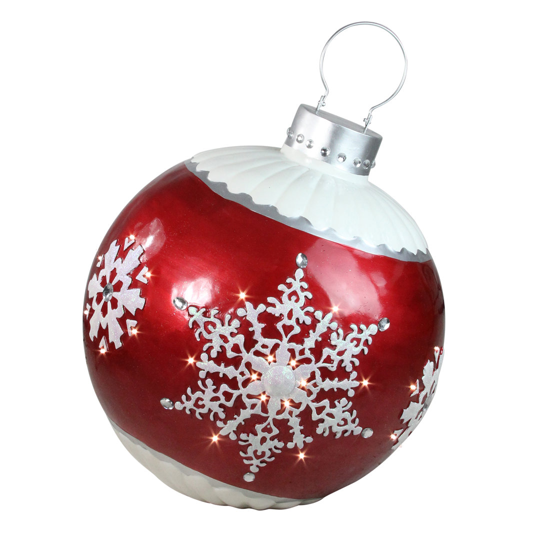 LED Lighted Ball Christmas Ornament with Snowflake Outdoor Decoration Northlight Seasonal