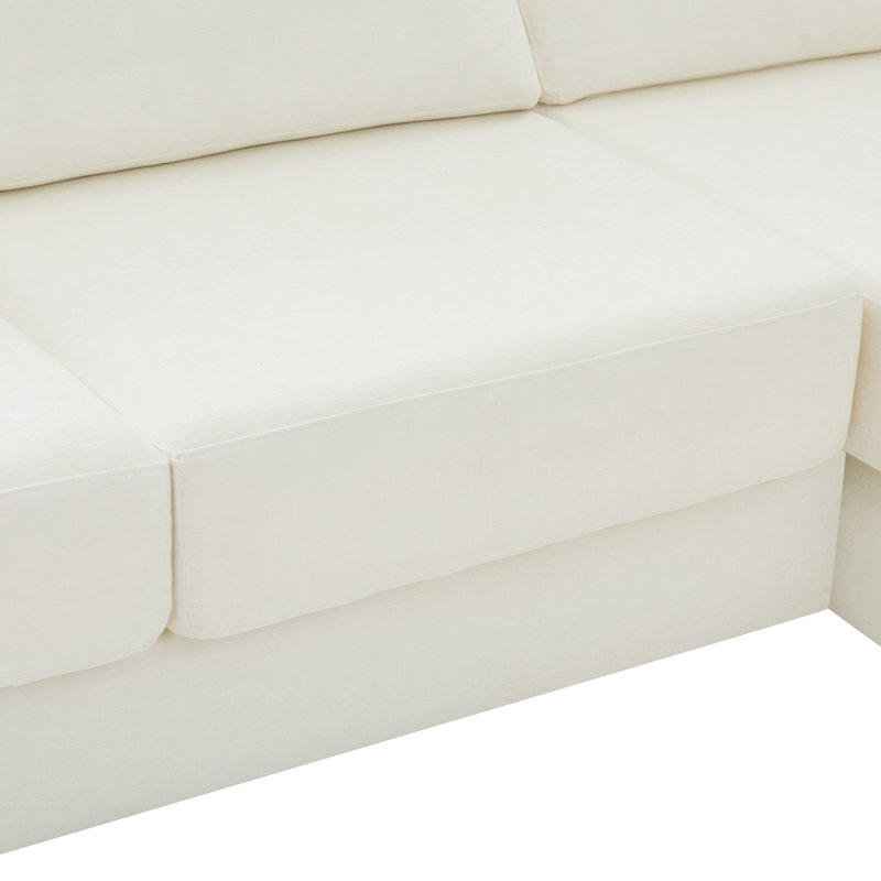 Canapé modulaire en L de 113 po, Beige