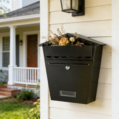 Secure Locking Wall Mount Mailbox With Key Lock, Weather Resistant Metal Construction, Easy Access Flap, Includes Mounting Hardware For Indoor And Outdoor Use