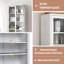 Armoire de rangement en métal durable avec tablettes réglables et portes en verre, parfaite pour un rangement organisé et élégant