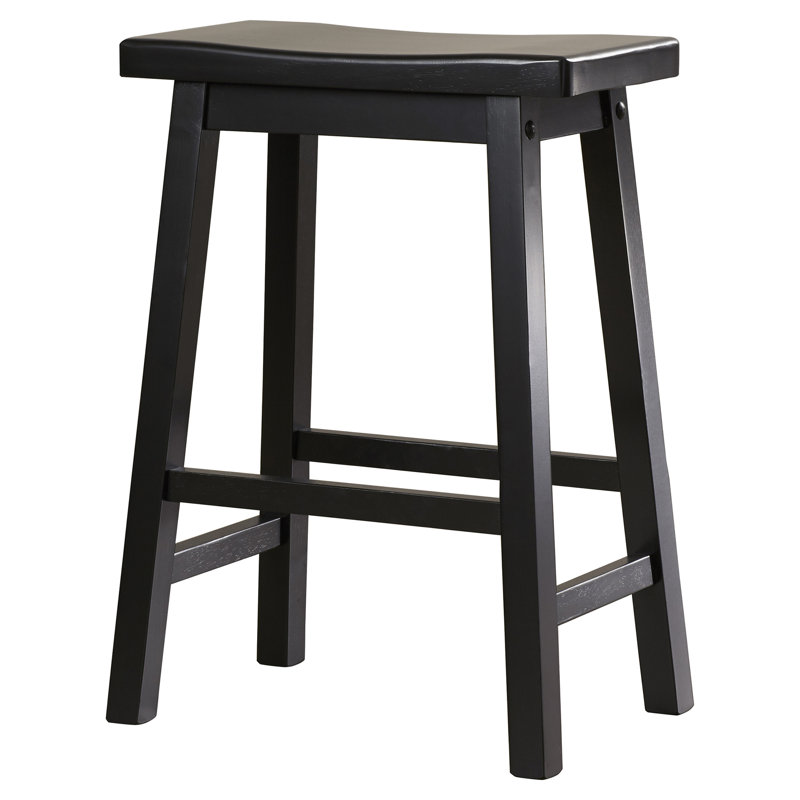 Tabouret de bar et de comptoir en bois massif Kirkwood, Noir, Tabouret de comptoir (assise de 24 po de hauteur)