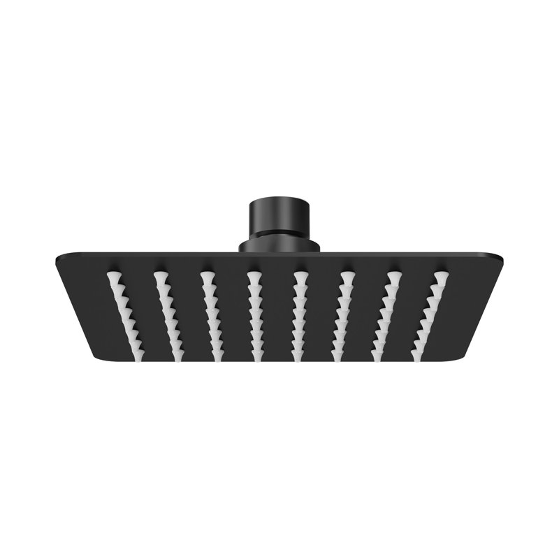 Pomme de douche carrée à jet simple 6 pouces 6 pouces, Matte Black