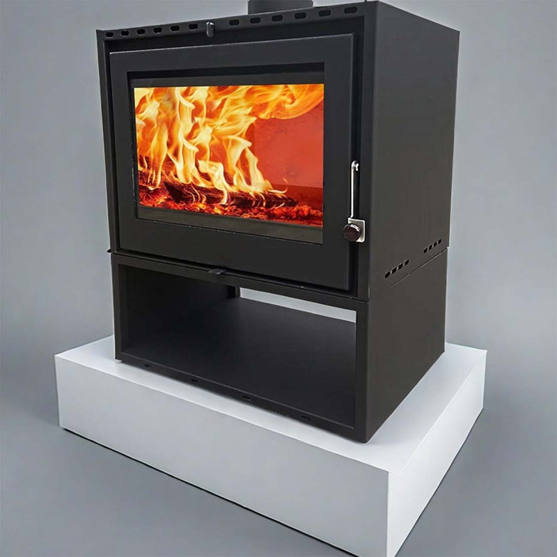Metal fireplace, wood fire heating fireplace
