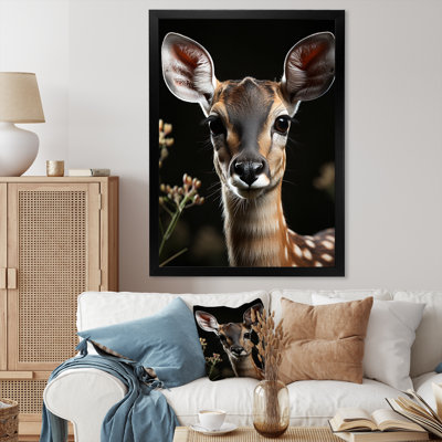 Black Antelope Photo Selfie I - Animals Canvas Print