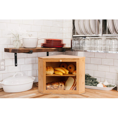 Double Layer Large Capacity Buchanan Corner Bread Box Suitable For Kitchen Countertop, Food Storage Room