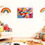 16x24 Graffiti Pink Hearts Canvas Art Wall Modern Abstract Love Painting Colorful Kids Bedroom Decor Photo Teen Girl Rainbow Room Wall Posters Child Gift Bathroom Oil Prints Office Bright Pictures