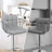 Double Needle PU Leather Height Adjustable Swivel Barstools With Back and Armrest-797610344-776664625