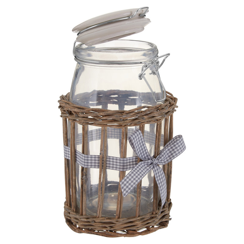 Cosy Bungalow Glass Jar, 24cm H x 15cm W x 15cm D