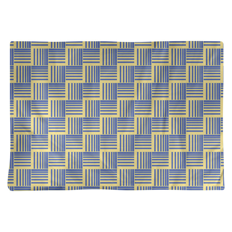 Jaya Polyester Geometric Rectangle Placemat, Yellow/Blue, Polyester