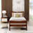 [Not Allowed To Sell To Walmart]Twin Size  Wood Platform Bed With Headboard And Wooden Slat Support