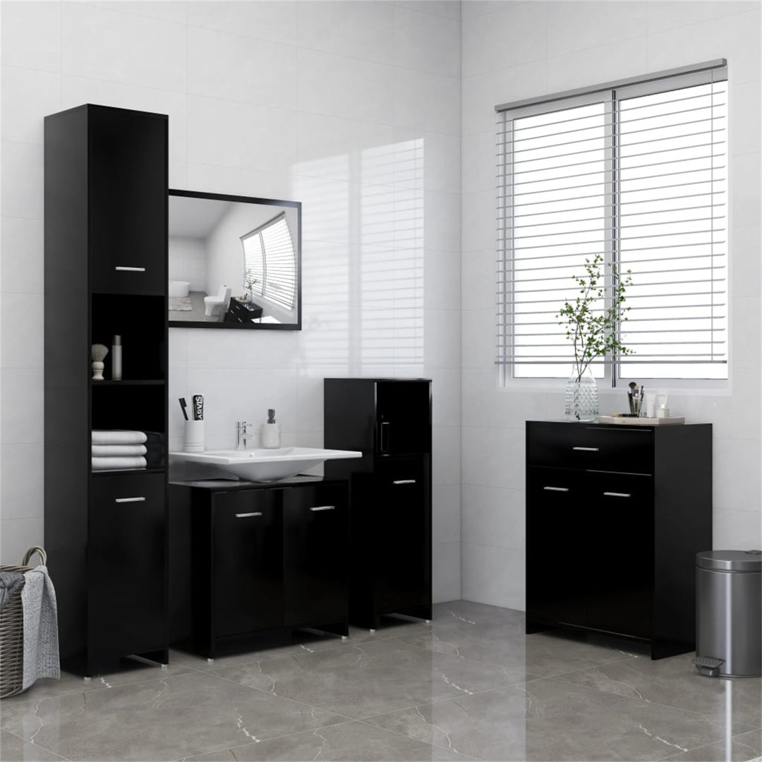 Smolan 60Cm W x 80Cm H x 33Cm D Free-Standing Bathroom Cabinet