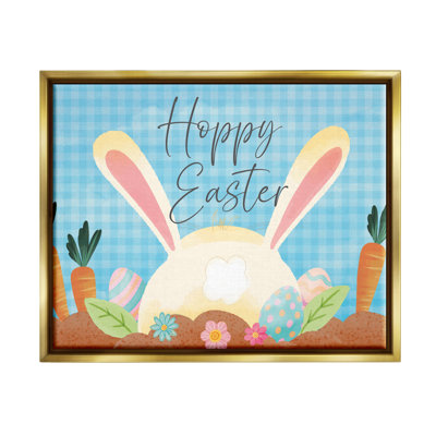 Joyeuse Pâques, printemps, carotte, jardin, flottant, art mural sur toile par ND Art